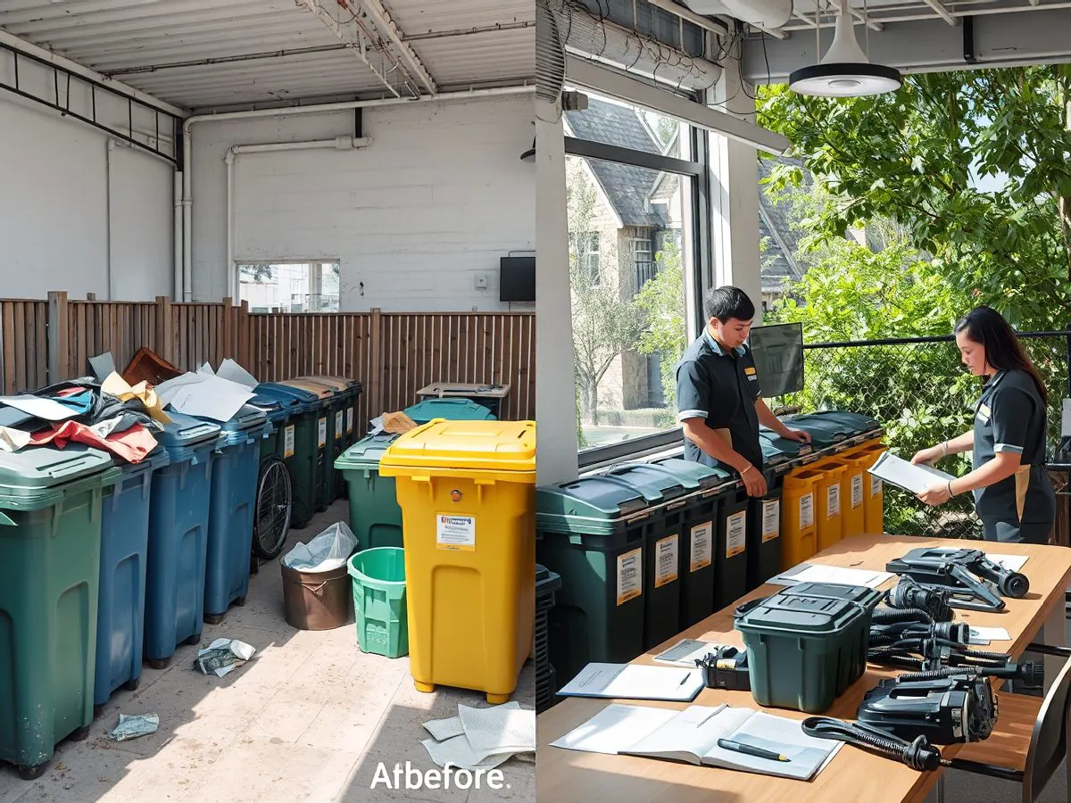 老旧小区垃圾分类改造前后对比，新建标准化投放点
